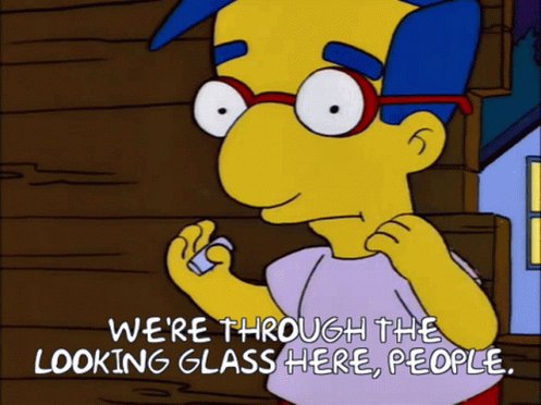 Milhouse Looking Glass GIF