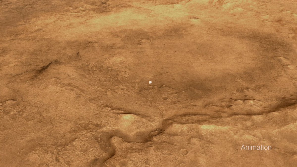 Radar locked and cameras on. Looking for a safe spot for touchdown. About to cut free from a perfectly good parachute. I’m all in.
#CountdownToMars https://t.co/Eilc5Zq3ZW