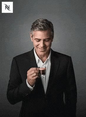 George Clooney Coffee GIF