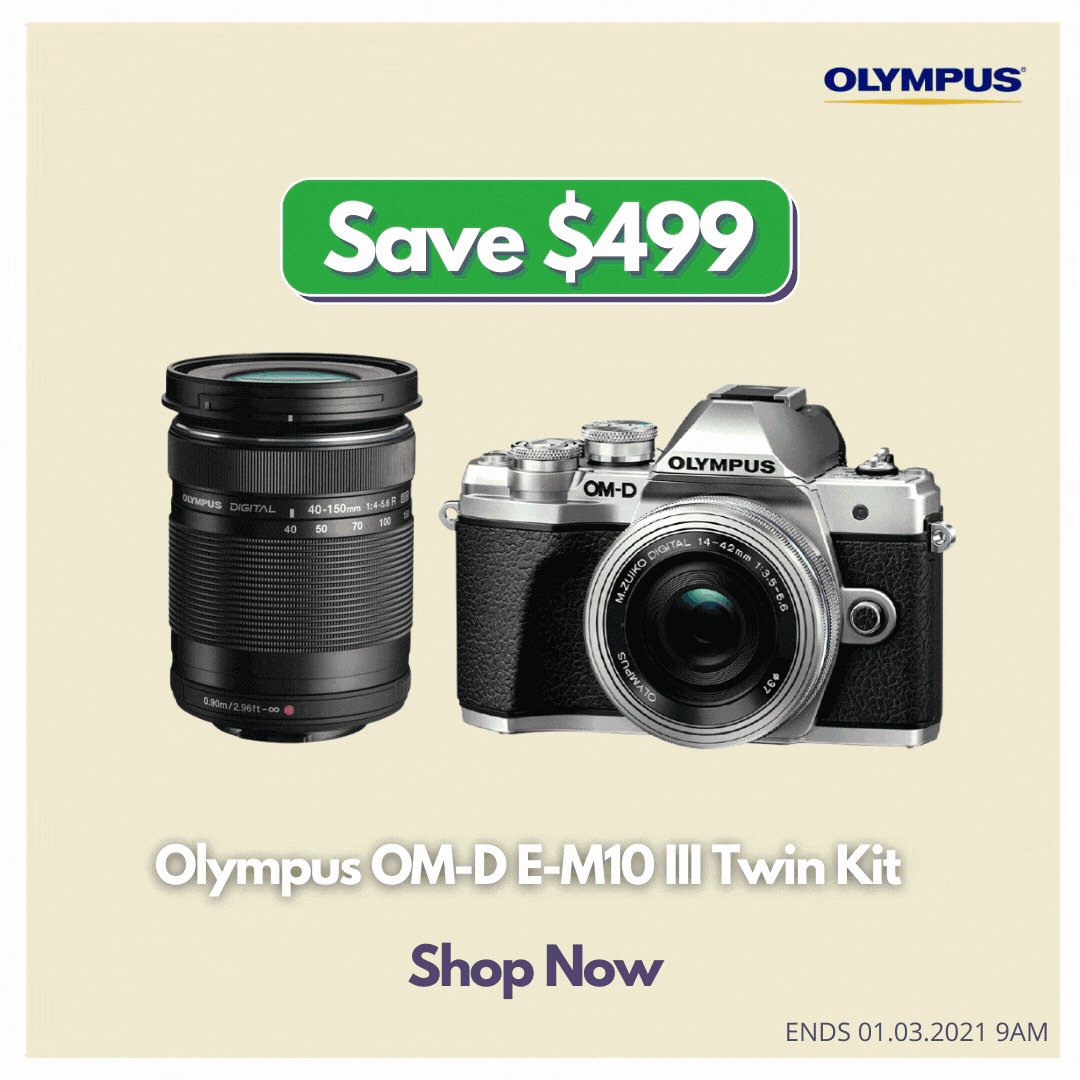 Compact by almighty.
Save $499 on Olympus OM-D E-M10 III Twin Kit including 14-42mm III EZ Lens & 40-150mm R Lens.
Shop Today! https://t.co/8OBrEasIsL
@Olympus_AU #OLYMPUS #Promo #Sales #discount #photography #videography #streetphotography #vlog https://t.co/3eU3fxH2Ft