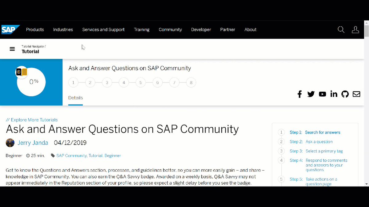 Are you well versed in SAP Community Q&A?
Take this tutorial and get to know the Questions and Answers section, processes, and guidelines to help you easily gain – and share – knowledge in the Community. Bonus, earn the Q&A Savvy badge!: https://t.co/DgYkc60eI8 https://t.co/gW7GsVmroC