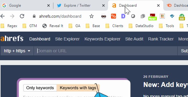 I knew you could add tabs to a group in Chrome, put @hellokrystalwu just showed me how to pin a tab to show just the little favicon and nothing else #TabHoarder https://t.co/cOWqlQLhds