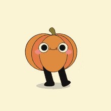 Cute dancing pumpkin with g...