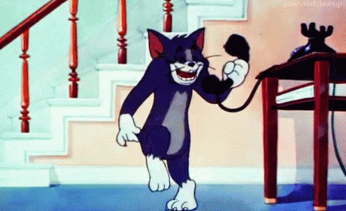 A black and white cartoon cat dances on its back paws while 