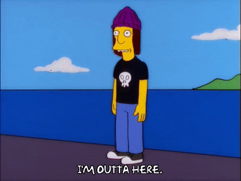 Gif of Jimbo Jones from the cartoon The Simpsons, standing o