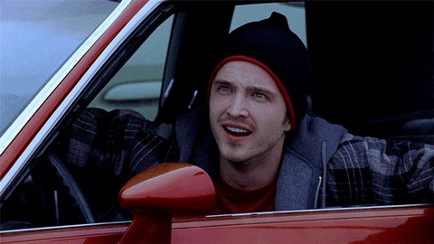 Gif da série Breaking Bad. Um homem vestindo um gorro e cas