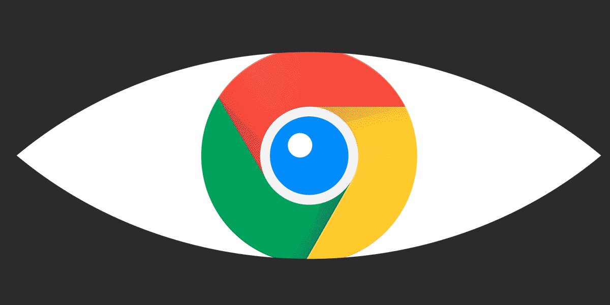 A creepy eye with the Chrome logo in place of the pupil.