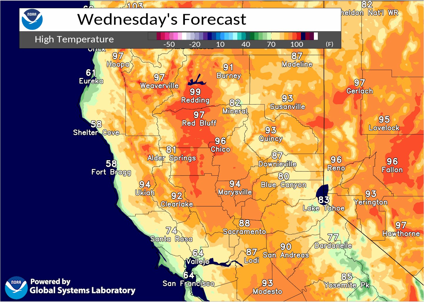 NWS Sacramento on Twitter "Milder temperatures are expected across