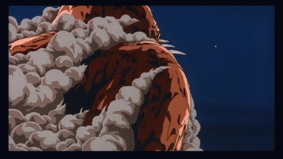 当初の予定では、王蟲と巨神兵が闘うシーンが入る予定でした。 初期の