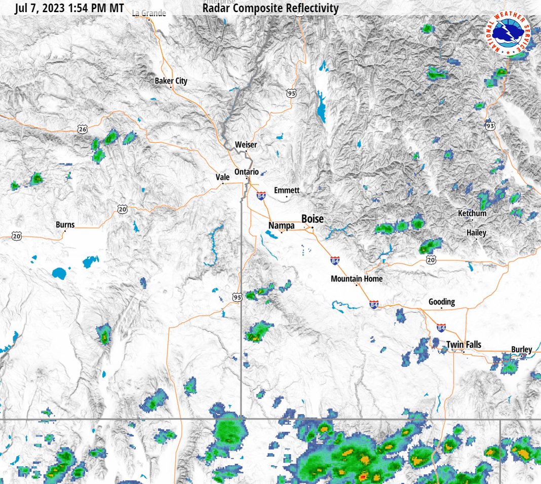NWS Boise on Twitter "⚡A line of showers and thunderstorms is moving