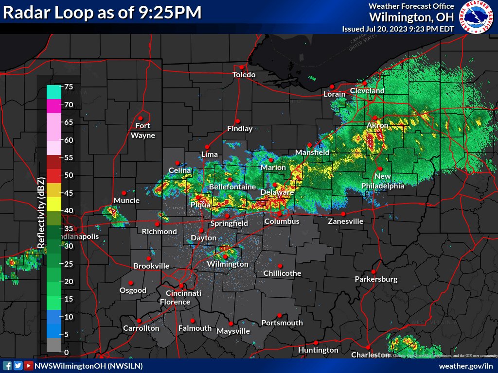 NWS Wilmington OH on Twitter "[925 PM] Radar showing boundaries about