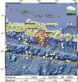 BMKG on Twitter: "#Gempa Mag:4.1, 21-Jul-2023 20:24:53WIB, Lok:8.63LS