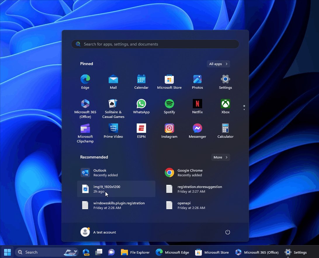 Windows Latest on Twitter: "Windows 11 23H2 adds a new Start menu feature – files thumbnail 