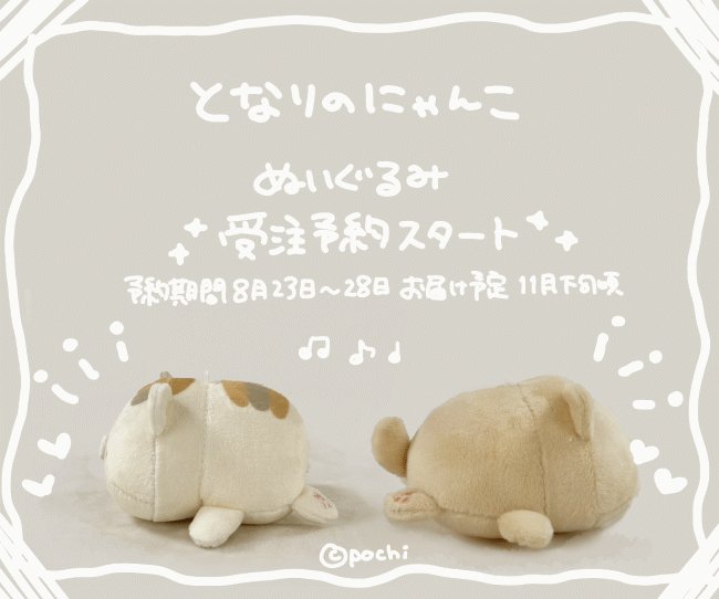 となりのにゃんこ　こどもにゃんこ　ぬいぐるみ SNSで大人気の「こどもにゃんこ」「となりのにゃんこ」第2弾が