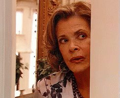 Lucille Bluth - Suspicious Closing Door GIF