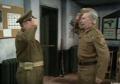 Salute Spin Dad's Army GIF