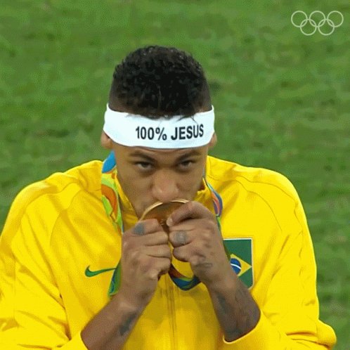 Kiss Gold Medal Neymar GIF