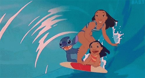 Surfing Lilo And Stitch GIF