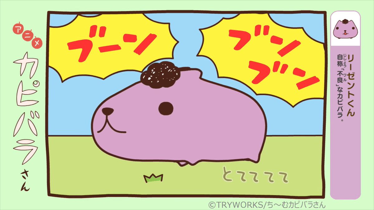 アニメカピバラさん 明日は第11話！ リーゼントくんは、自称不良