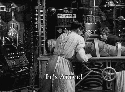 mad scientist horror GIF