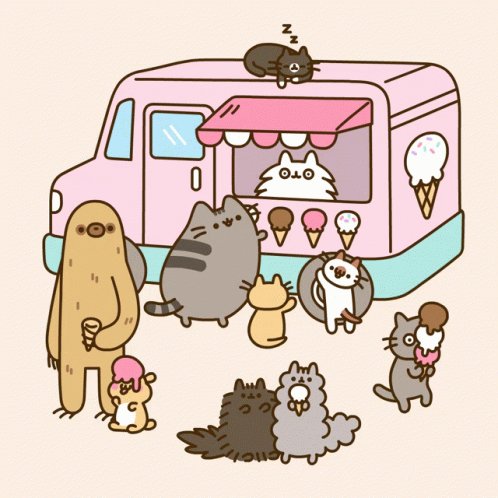 Pusheen Ice Cream Truck GIF