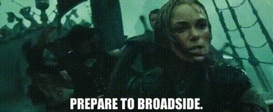 Animated gif: keira knightley shouting "prepare to broa