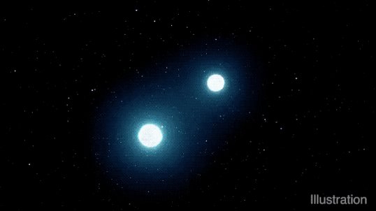 Light bursts from the collision of two neutron stars that th