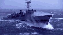 Rough Seas Battle Ship Battleship High Seas GIF