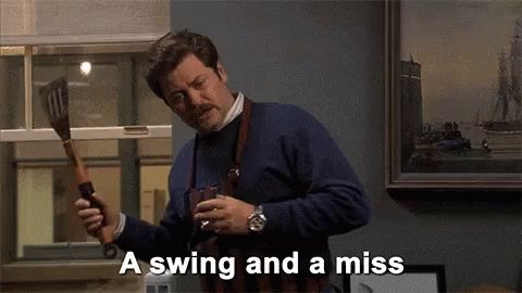 Swing And Miss Ron Swanson GIF