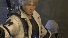 Thancred protecting "Minfilia" (Ryne).