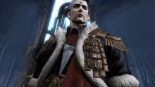 Emet-Selch being shot by Varis and falling down the stairs.