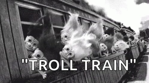 Troll Train Ride GIF