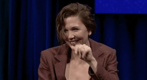  Thank you! Happy birthday to YOU! My gift Maggie Gyllenhaal in a blazer. 
