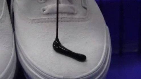 Liquid-resistant Treated Shoe And Chocolate Syrup. GIF