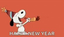 Happy New Year Snoopy GIF