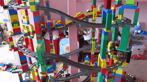 Falling Down Lego GIF