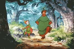 Escena del Robin Hood de Disney con este (personificado en u