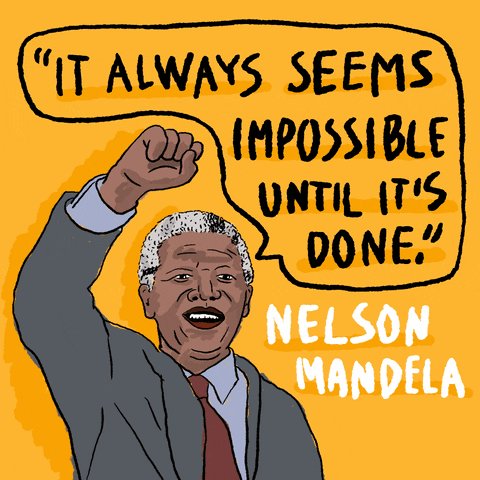 gif: ilustração de Nelson Mandela (homem negro de cabelo g