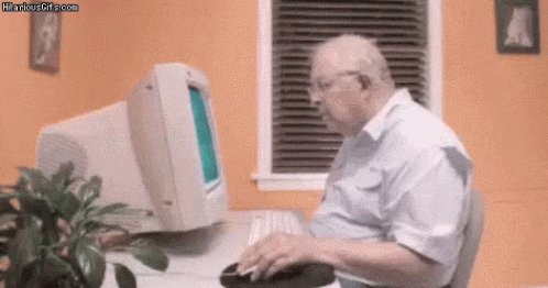 Grandpa Uses A Computer GIF