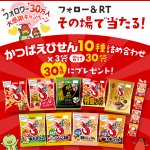 かっぱえびせんをフォローRTすると、詰め合わせ10種類があたるよ!