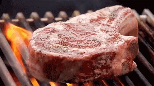 Carne En La Parrilla De Fuego GIF