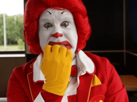 scared ronald mcdonald GIF ...