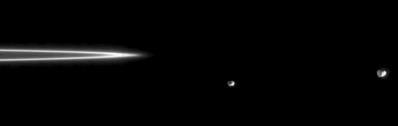 animated series of photos showing two tiny moons passing eac