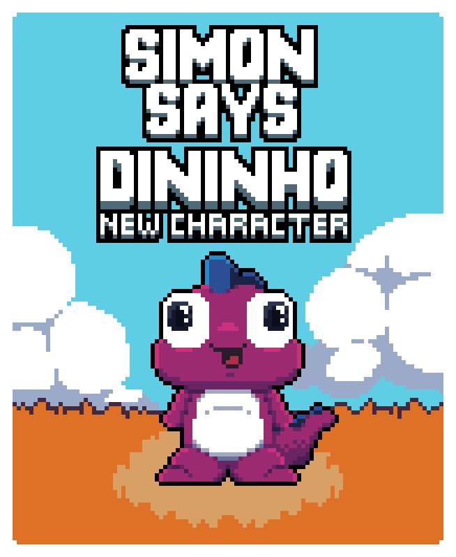 Lucacioᶻᵒᵐᵇᶦᵉ on X: Novo personagem chegando para a brincadeira na próxima  atualização de Simon Says, dêem boas vindas ao Dininho. Personagem do  @dinobonoide #gamedev #pixelart #indiegame #gamedevbrazil   / X