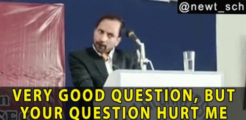 Man at press conference says: “Very good question, but you