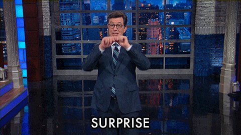 Excited Stephen Colbert GIF...