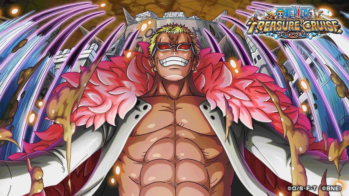 One Piece トレクル 公式 Auf Twitter スゴフェス限定の超スゴい ドフラミンゴ が 超進化決定 一味の戦力が超upすること間違いなし 絆決戦で超進化素材をゲットして超進化させよう 出て来い 麦わら ァ 後悔させてやる トレクル Onepiece