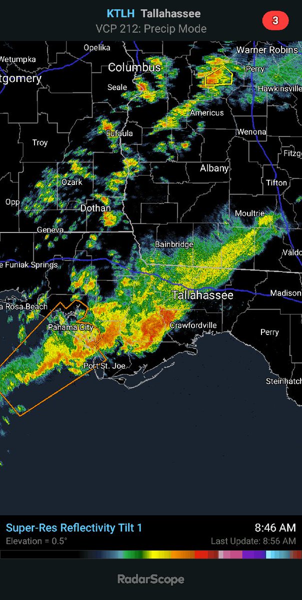 NWS Tallahassee on Twitter "KTLH radar loop ending at 855 AM EST shows strong to severe storms