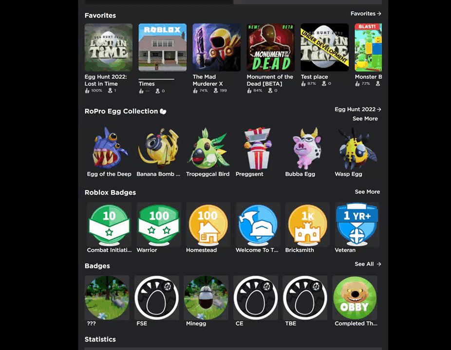 RoPro Roblox Extension on X: RoPro users can now view their Egg