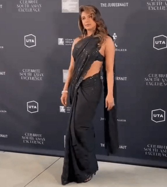 Host Priyanka Chopra Jonas Channels Her Inner Desi Girl In Black Saree During Pre Oscars Event Videos Fashion News India Tv